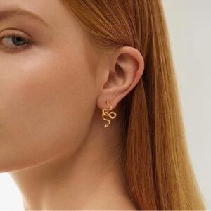 14k Gold Plated Tangled Snake Earrings